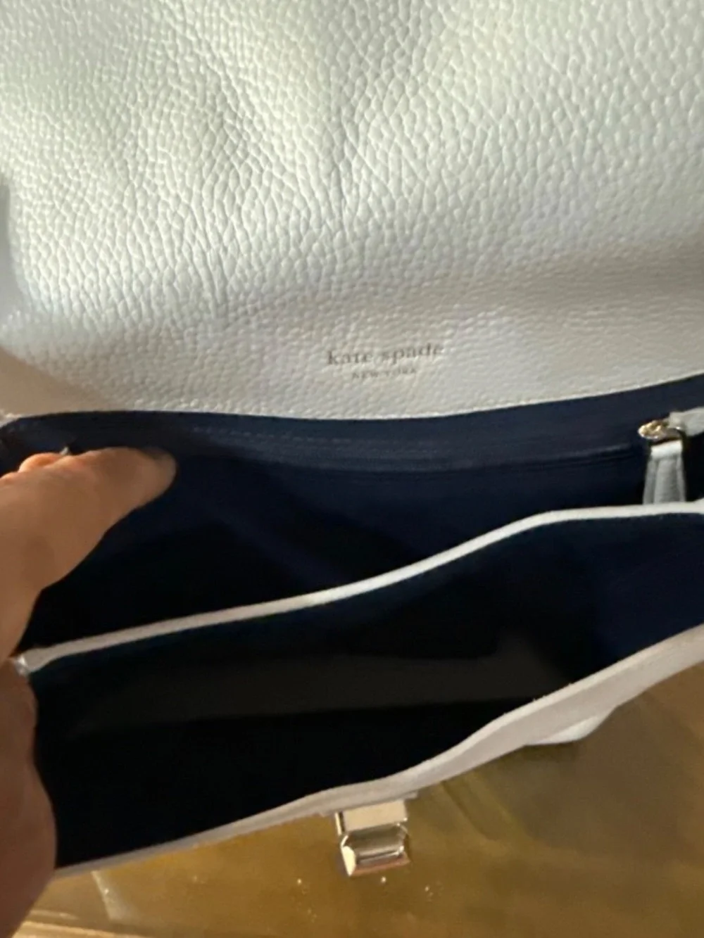 NWOT Kate Spade Essential Medium Turnlock Leather Backpack Gray